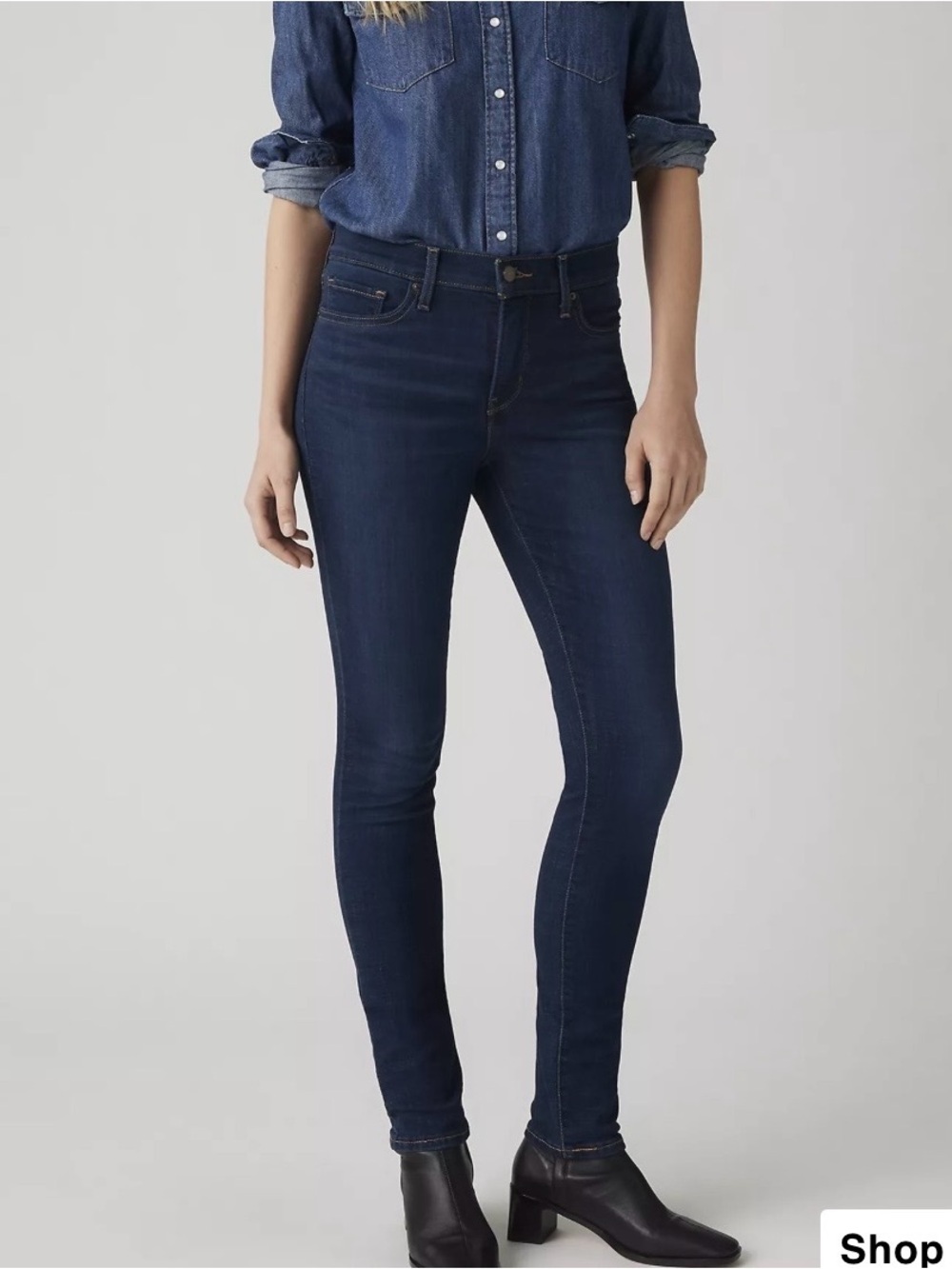 Levi’s 311 Shaping Skinny Jeans Dark Wash Mid-rise Denim Non Ripped 32 Women’s